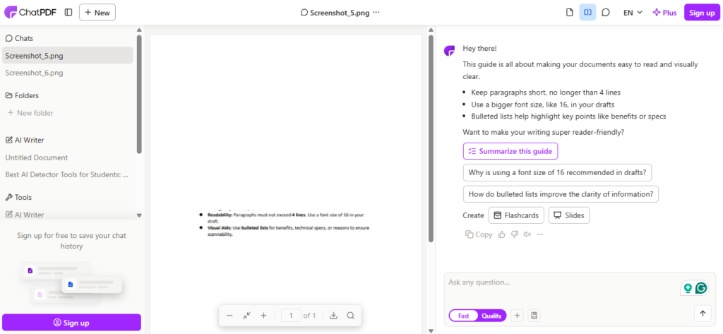 ChatPDF - AI tools for students