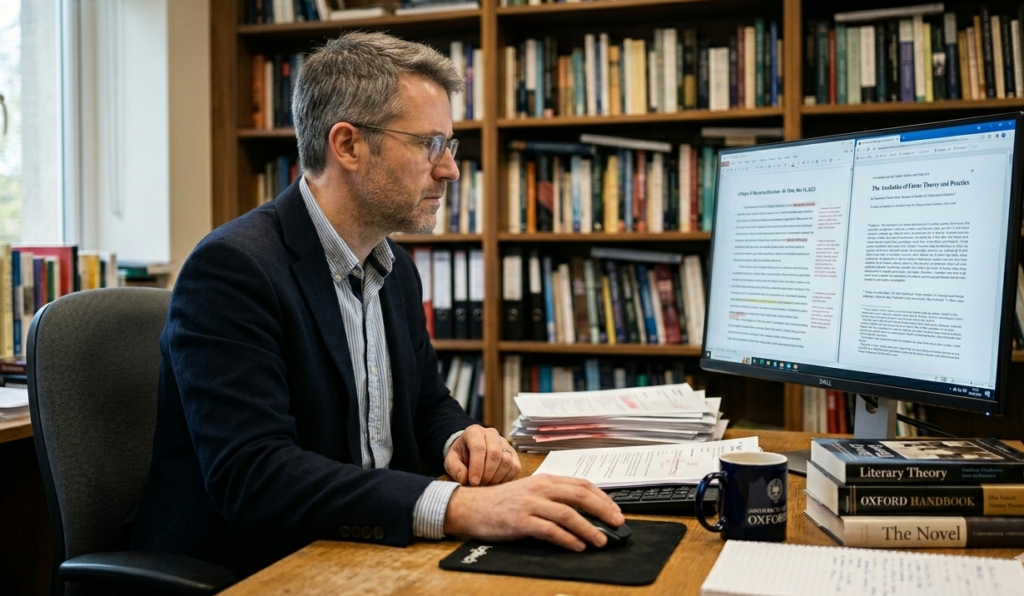 male teacher looking at the screen