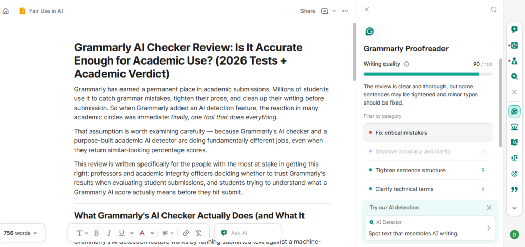 Grammarly AI Checker Review