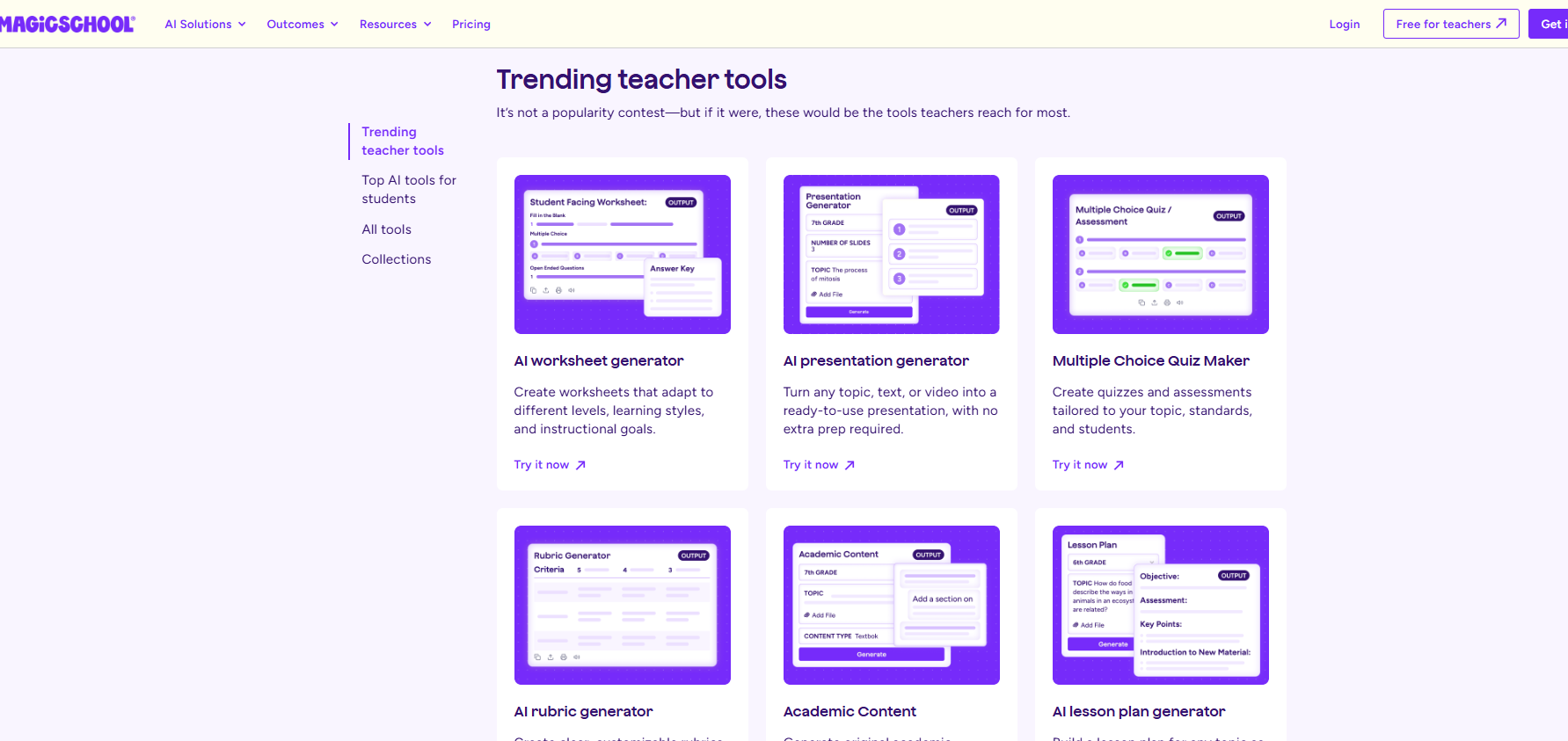 MagicSchool AI lesson planning interface